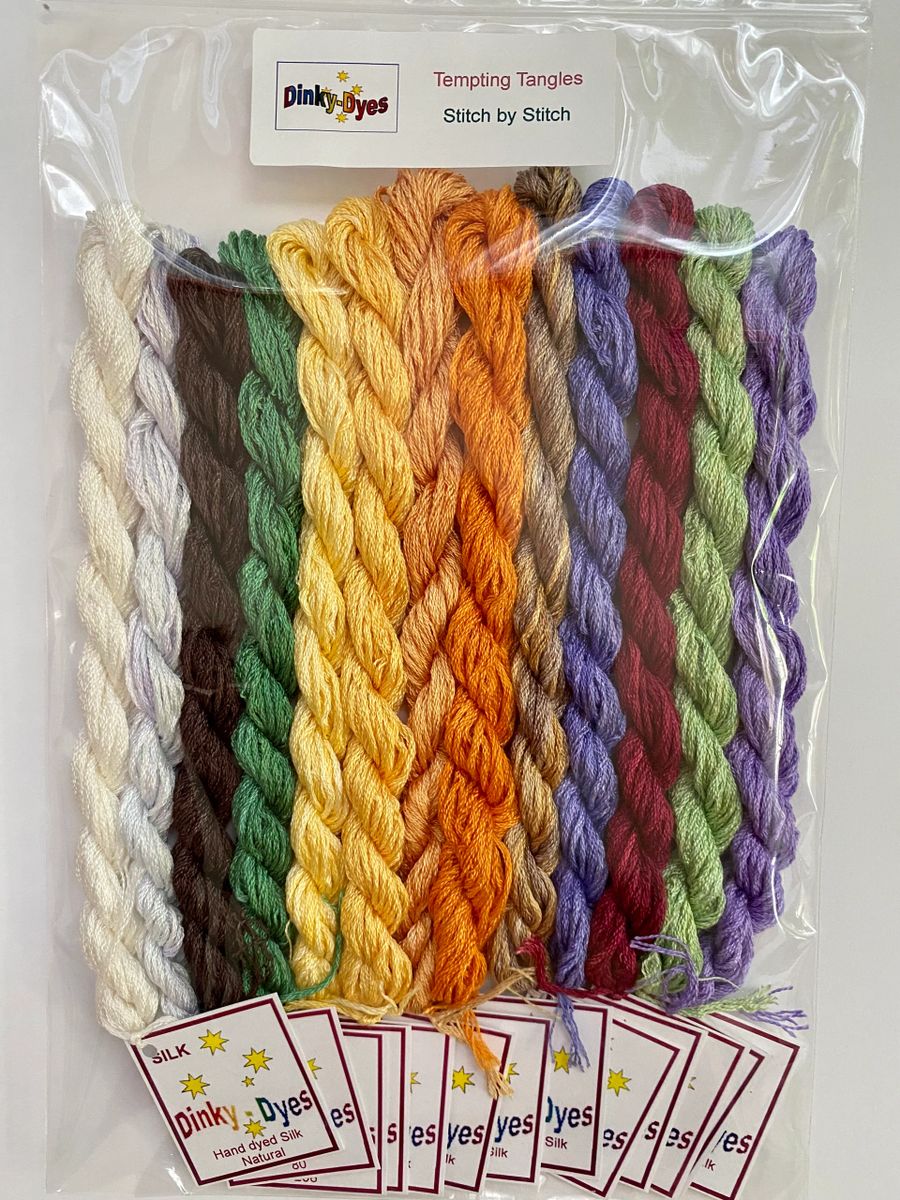 Stitch by Stitch 13 Skein Silk Floss by Dinky Dyes